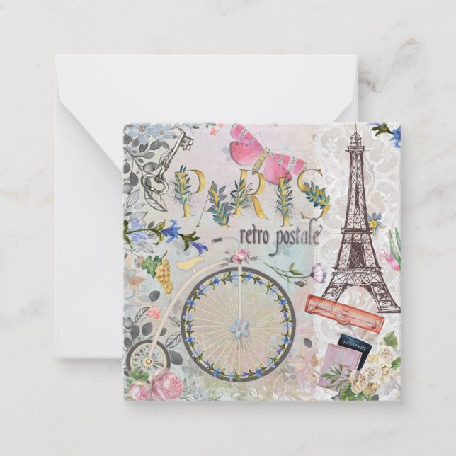 Carte De Correspondance Joli Paris Rétro (Devant)