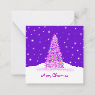 Carte De Correspondance Joli petit sapin de Noël rose