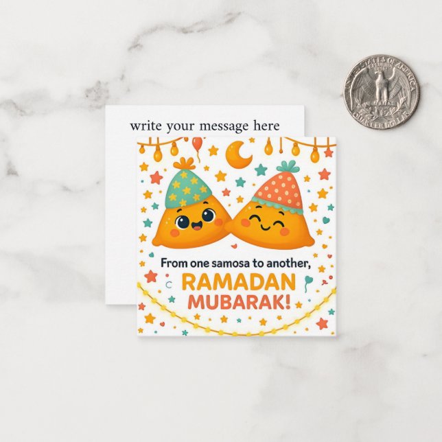 Carte De Correspondance Joli Ramadan Moubarak  (Devant/Arrière en situation)