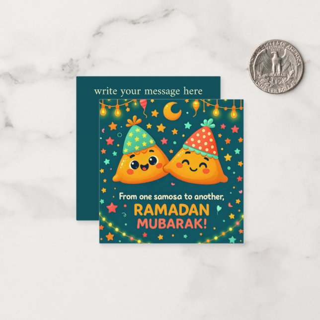Carte De Correspondance Joli Ramadan Moubarak  (Devant/Arrière en situation)
