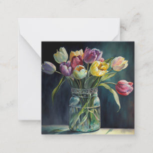 Carte De Correspondance Jolie aquarelle tulipes