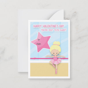 Carte De Correspondance Jolie ballerine rose / Cours de ballet pour la Sai