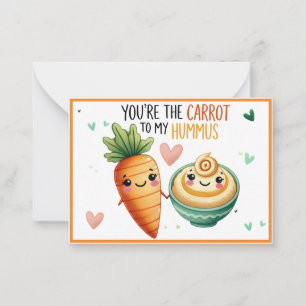 Carte De Correspondance Jolie Carotte Kawaii et Houmous