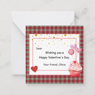Carte De Correspondance Jolie Cupcake Saint-Valentin pour les enfants