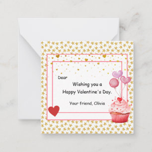 Carte De Correspondance Jolie Cupcake Saint-Valentin pour les enfants