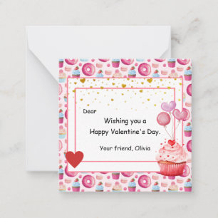 Carte De Correspondance Jolie Cupcake Saint-Valentin pour les enfants