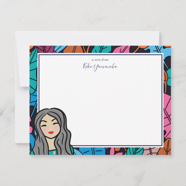 Carte De Correspondance Jolie dame caricaturale avec cheveux gris (Devant)