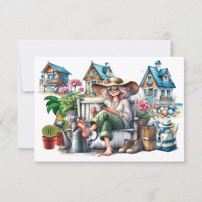 Carte De Correspondance Jolie Dame Senior - Revenez ! (Devant)