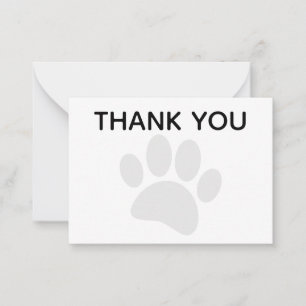 Carte De Correspondance Jolie empreinte de patte de chiot Merci