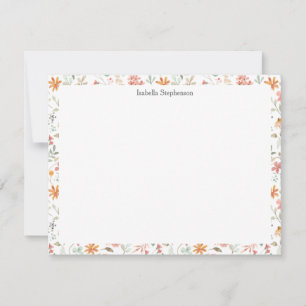 Carte De Correspondance Jolie fleur pastel personnalisée aquarelle
