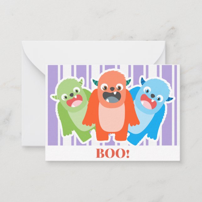 Carte De Correspondance Jolie Monster Enfants Halloween (Devant)