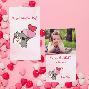 Carte De Correspondance Jolie Photo de Koala Rose pour la Saint-Valentin e
