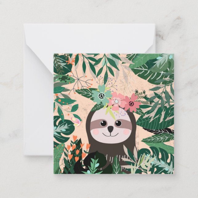 Carte De Correspondance Jolie Sloth (Devant)