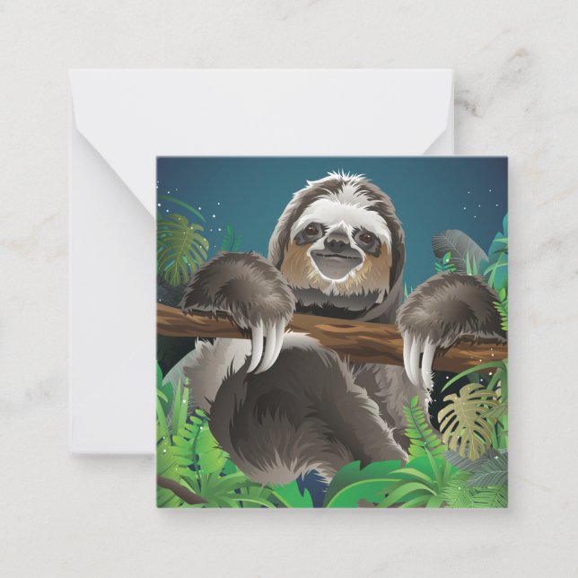 Carte De Correspondance Jolie Sloth (Devant)