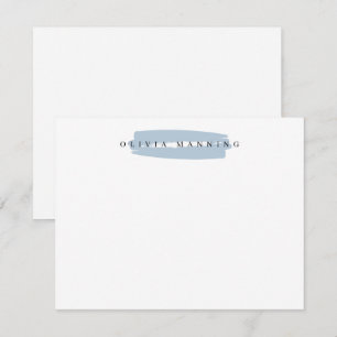 Carte De Correspondance Jolie touche de pinceau aquarelle bleu clair moder