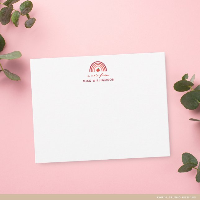 Carte De Correspondance Jolie une note de l'enseignant Nom Note (Card shown is 4.25 x 5.5 inches. Choose size, paper, and corner style.)