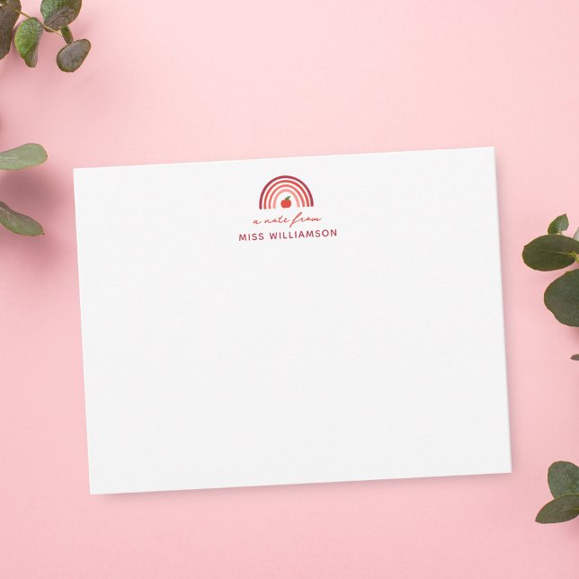 Carte De Correspondance Jolie une note de l'enseignant Nom Note (Card shown is 4.25 x 5.5 inches. Choose size, paper, and corner style.)