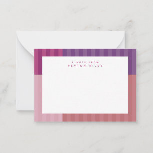 Carte De Correspondance Jolies bandes rose violet personnalisées pour enfa
