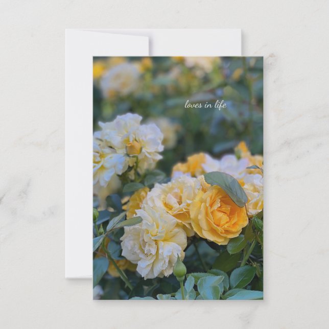 Carte De Correspondance Jolies bouquets de roses jaunes (Devant)