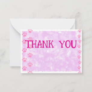 Carte De Correspondance Jolies empreintes de patte de chat et de chien en