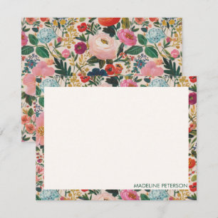 Carte De Correspondance Jolies fleurs botaniques colorées