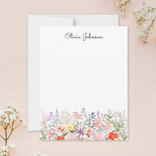 Carte De Correspondance Jolies Fleurs Colorées Jardin Floral Personnalisé