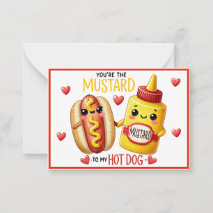Carte De Correspondance Jolis Kawaii Hot-Dogs et Moutarde