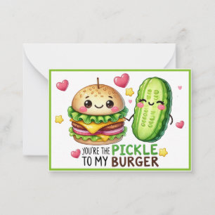 Carte De Correspondance Jolis Pickles et Burgers Kawaii