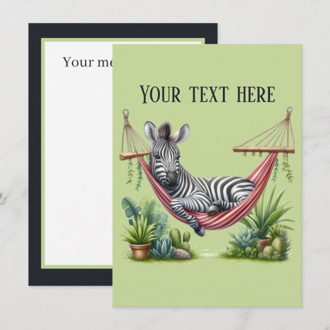 Carte De Correspondance Jote bébé zèbre ajouter un message (Devant / Derrière)