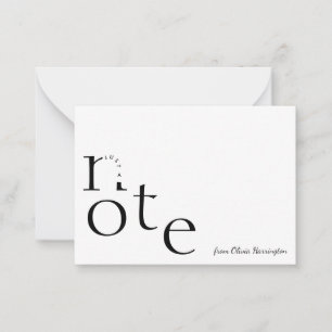 Carte De Correspondance Jouer juste une note en mouvement avec le nom du s