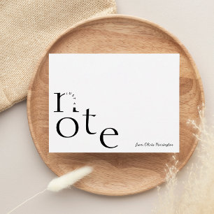 Carte De Correspondance Jouer juste une note en mouvement avec le nom du s