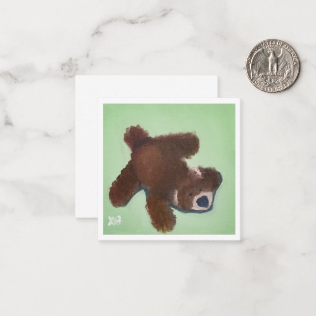 Carte De Correspondance Jouet à peluche de chiot (Devant/Arrière en situation)