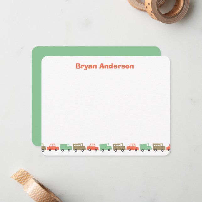 Carte De Correspondance Jouets Jouets amusants transport rétro mignon Merc (Devant/Arrière en situation)