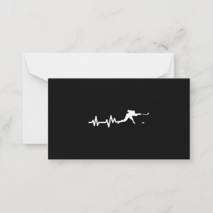 Carte De Correspondance Joueur de hockey battement de coeur du hockey sur