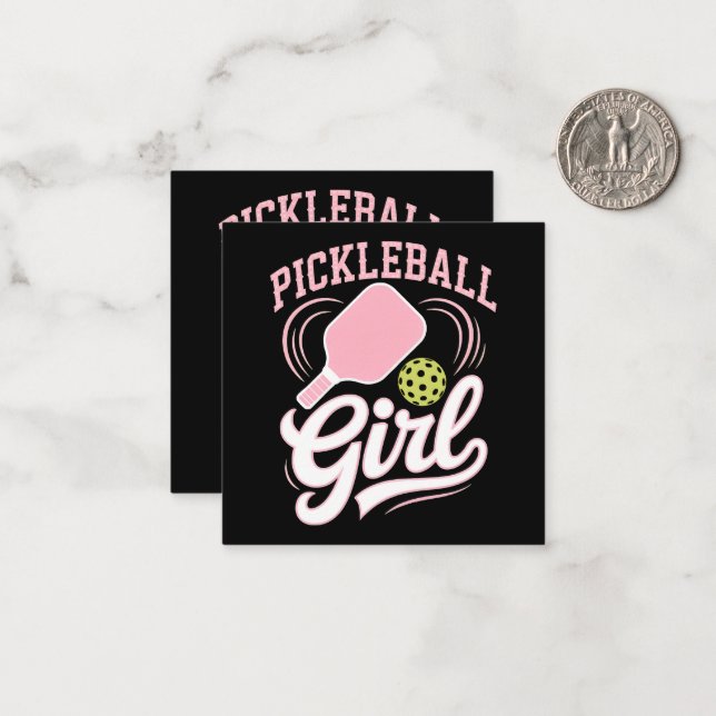 Carte De Correspondance Joueuse de pickleball fille (Devant/Arrière en situation)