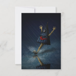 Carte De Correspondance Jour de la Pluie de Kasa Obake, parapluie japonais