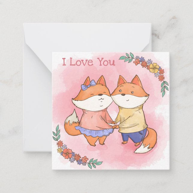 Carte De Correspondance Jour de la Saint-Valentin mignon (Devant)