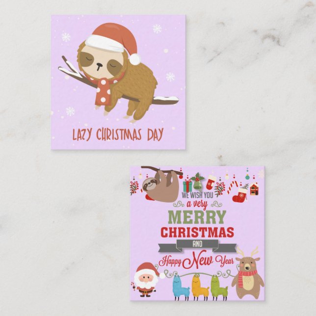 Carte De Correspondance Jour de Noël paresseux (Devant / Derrière)
