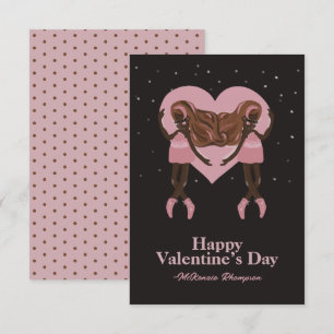 Carte De Correspondance Jour des Valentines de danse de ballet noir Baller