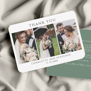 Carte De Correspondance Jour du mariage Photo Collage Merci