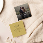 Carte De Correspondance Jour du mariage Photo Merci Lettré à la main<br><div class="desc">Une façon géniale et réfléchie de remercier vos amis,  votre famille et vos collègues qui vous ont honoré leur présence lors de votre mariage avec cette photo moderne,  cartes de remerciement avec script écrit "merci" et un coeur d'amour.</div>