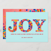 Joy Christmas Card - Confetti