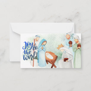Carte De Correspondance Joy To The World Nativité Note Card