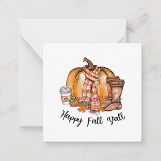 Carte De Correspondance Joyeuse Automne à Tous Bottes de Citrouille