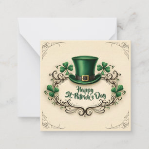 Carte De Correspondance Joyeuse fête de la Saint-Patrick avec motif de trè