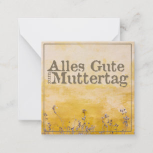 Carte De Correspondance Joyeuse Fête des Mères allemande sur prairie fleur