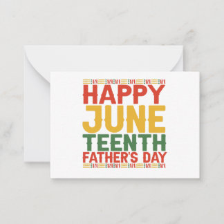 Carte De Correspondance Joyeuse Fête des Pères du Juneteenth Mois de l'His