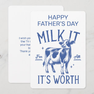 Carte De Correspondance Joyeuse Fête des Pères Lait Tout Ce Qu'il Vaut Ble
