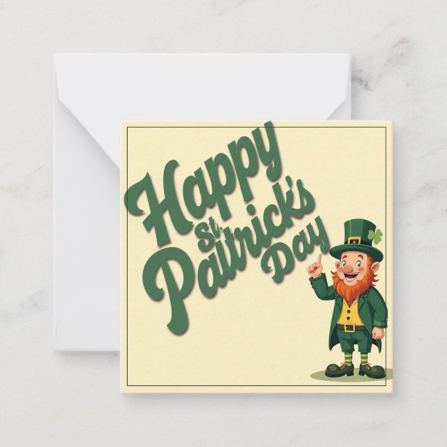 Carte De Correspondance Joyeuse Saint-Patrick Mignon Lutins (Devant)