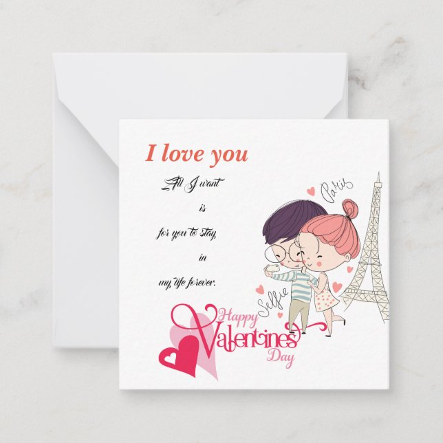 Carte De Correspondance Joyeuse Saint-Valentin,  (Devant)